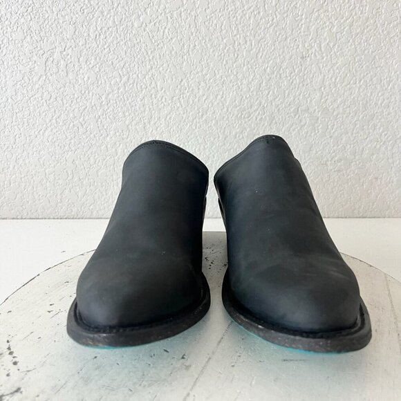 Lane Plain Jane Mule Womens 10 Black Cowboy Boots Short Western Cowgirl Slip Ons - Picture 5 of 11